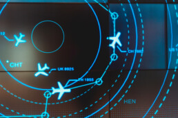 Radar con aerei in volo